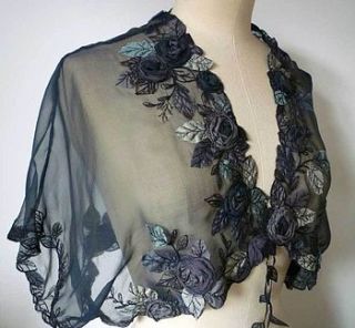 slate chiffon bolero by ewa morawski textiles