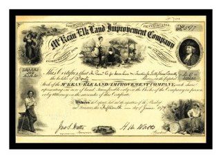 The McKean & Elk Land and Improvement Company, c.1874 Wall Decal 24 x 18 in (Without border 22 x 15 in)   Wall Decor Stickers  