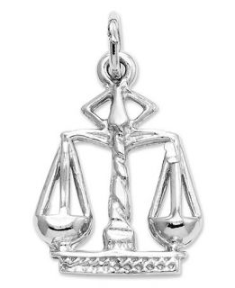 14k White Gold Charm, Small Scales of Justice Charm   Jewelry & Watches