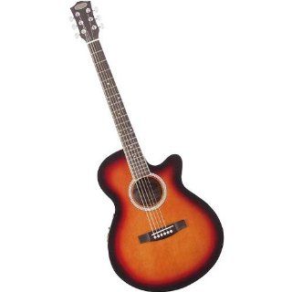 Stagg Music SW 206CE VS Deluxe Folk size Acoustic Electric Cutaway Guitar Musical Instruments