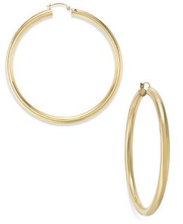 Signature Gold 60mm Hoop Earrings in 14k Gold   Earrings   Jewelry & Watches