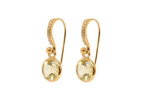 mahina lemon quartz drop earrings by glacier jewellery
