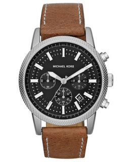 Michael Kors Mens Chronograph Scout Brown Leather Strap Watch 43mm MK8309   Watches   Jewelry & Watches
