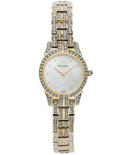 Bulova Womens Crystal Rose Gold Tone Bracelet Watch 23mm 98L155   Watches   Jewelry & Watches