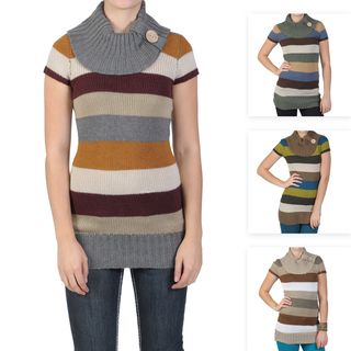 Journee Collection Juniors Striped Cowl Neck Short sleeve Tunic Journee Collection Juniors' Tops