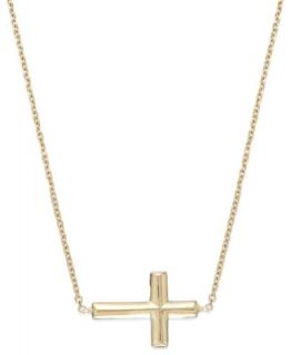 Studio Silver 18k Gold over Sterling Silver Necklace, Sideways Cross Pendant   Necklaces   Jewelry & Watches
