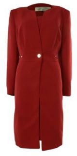 Tahari A. Levine Women's Business Suit Long Jacket Dress Set (12P, Apple Red)