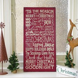 wood typography vintage style christmas sign by nosy rosie designs