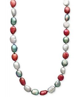 Fresh by Honora Pearl Necklace, Sterling Silver Multicolor Cultured Freshwater Pearl Strand (7 8mm)   Necklaces   Jewelry & Watches
