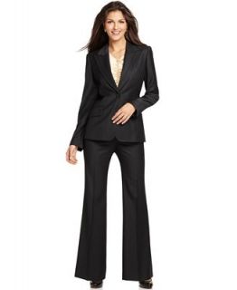 Anne Klein Suit, Seamed Stitched Jacket, Short Sleeve Ruched Cami & Wide Leg Pants   Suits & Suit Separates   Women