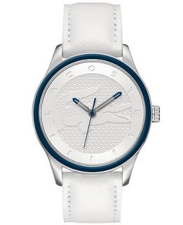 Lacoste Womens Victoria White Leather Strap Watch 40mm 2000836   Watches   Jewelry & Watches