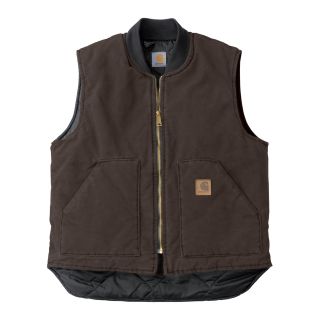 Carhartt Sandstone Arctic Quilt Lined Vest — Dark Brown, 4XL, Big Style, Model# V02  Vests