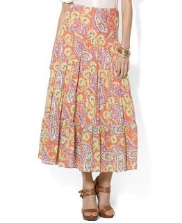 Lauren Ralph Lauren Petite Skirt, Floral Print Tiered Maxi   Skirts   Women