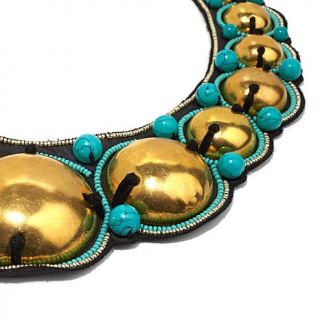 RK by Ranjana Khan Blue Beaded Taffeta Collar Necklace