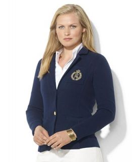 Lauren Ralph Lauren Plus Size Jacket, Single Button Crest Blazer   Jackets & Blazers   Plus Sizes