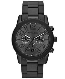 Michael Kors Mens Chronograph Mercer Black Silicone and Black Tone Stainless Steel Bracelet Watch 45mm MK8322   Watches   Jewelry & Watches