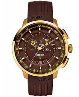 Versus by Versace Watch, Unisex Chronograph Manhattan Brown Rubber Strap 44mm SGV06 0013   Watches   Jewelry & Watches