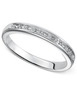Sterling Silver Ring, Diamond Accent Engagement Band   Rings   Jewelry & Watches