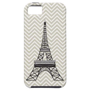 Gray Chevron Paris Eiffel Tower iPhone 5 Case