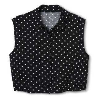 Mossimo Supply Co. Juniors Cropped Button Down Top   Polka Dot XS(1)
