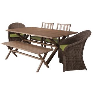 Outdoor Patio Furniture Set Threshold 6 Piece Lime Green Aluminum and Wicker
