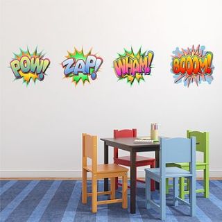 comic book words wall sticker set by mirrorin
