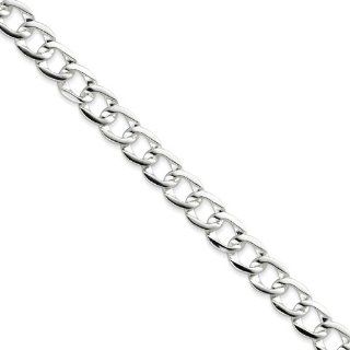 Sterling Silver 10.50mm Curb Link Chain, Size 20 Chain Necklaces Jewelry