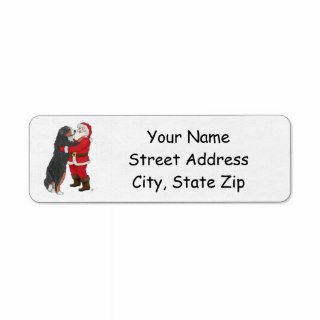 Bernese Mountain Dog Greeting Santa Return Address Label