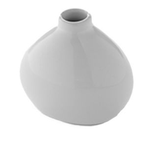 American Metalcraft 3 1/2 Mini Round Bud Vase   White Ceramic