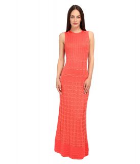 M Missoni Solid Knit Maxi Dress w/ Cut Outs Womens Dress (Coral)