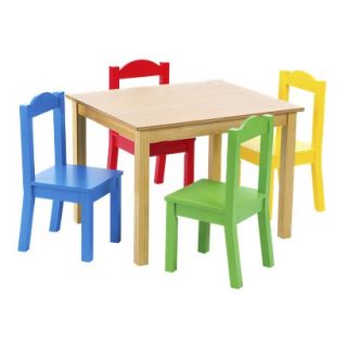 Kids Table and Chair Set Tot Tutors Primary Wood Table and 4 Chairs