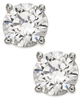 Diamond Earrings, 14k White Gold Diamond Studs (2 ct. t.w.)   Earrings   Jewelry & Watches