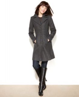Betsey Johnson Wool Blend Faux Fur Corset Flared Coat   Coats   Women