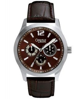 Caravelle New York by Bulova Watch, Mens Brown Croc Embossed Leather Strap 43C104   Watches   Jewelry & Watches