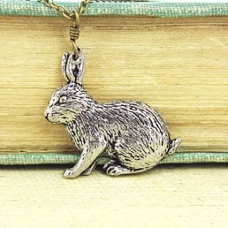 wild rabbit necklace pendant pewter by wild life designs