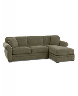 Devon Fabric Sectional Sofa, 2 Piece (Apartment Sofa and Chaise Lounge Chair) 112W x 66D x 29H   Furniture