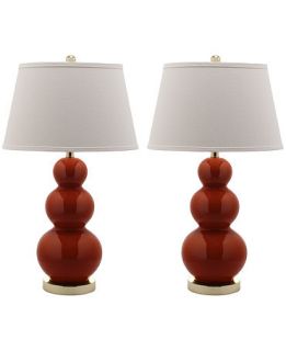 Safavieh Set of 2 Pamela Triple Gourd Ceramic Lamps   Lighting & Lamps   For The Home