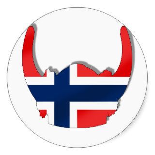 Norwegian flag of Norway viking helmet Sticker