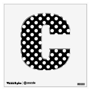 Black & White Polka Dot Letter C Wall Decal