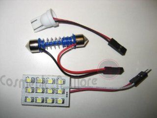 12 SMD LED Panel HYPER WHITE with 2 adaptors (194 DE3175) 12V Dome Interior lights Automotive
