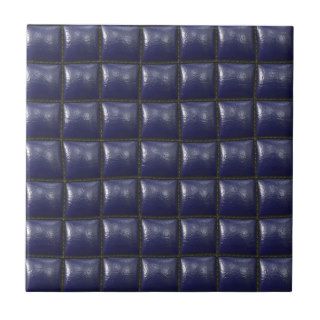 Padded Cell Walls Texture. Blue Leather Pattern Ceramic Tile