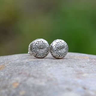 handmade silver daisy eye earrings by muriel & lily