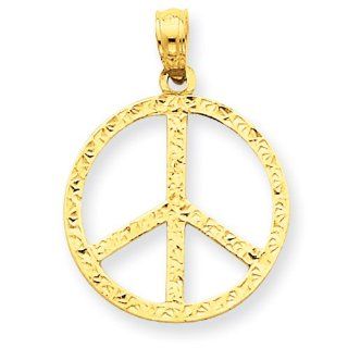 14k Peace Sign Pendant Jewelry