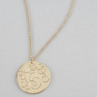 gold 'yes' coin necklace by lindsay pearson