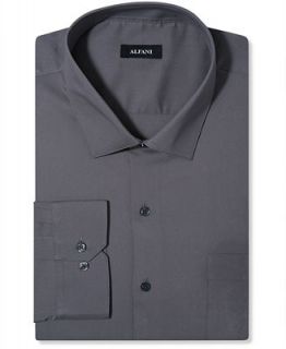 Alfani Dress Shirts, Big and Tall Coal Solid Long Sleeve Shirt   Dress Shirts   Men