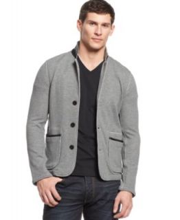 Armani Jeans Leather Sleeve Denim Jacket   Coats & Jackets   Men