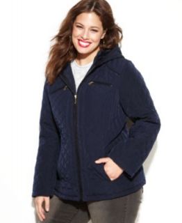 Laundry by Design Plus Size Coat, Hooded Toggle Front Quilted Puffer   Coats   Women