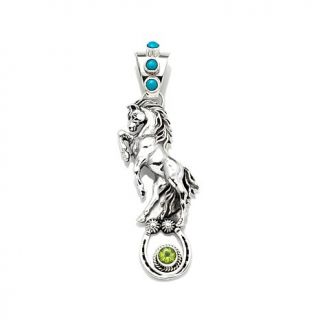 Chaco Canyon Couture Kingman Turquoise and Peridot Sterling Silver Horseshoe Pe