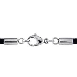 Miadora Stainless Steel Circle Silk Rope Necklace Miadora Stainless Steel Necklaces