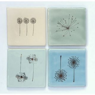 seedhead coaster set by caroline barnes ceramics